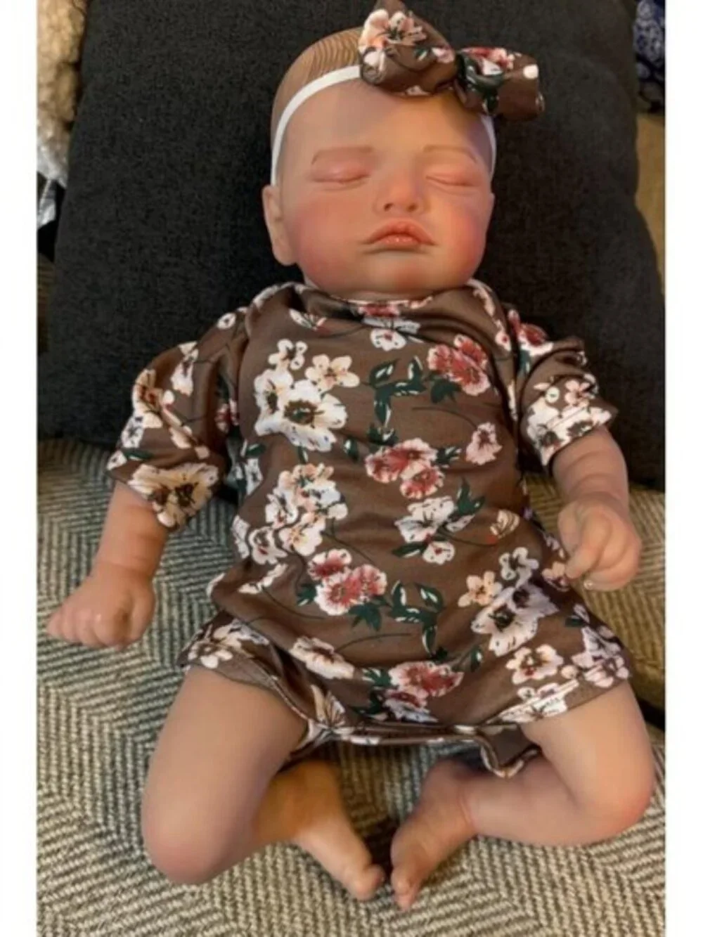 20 Inch Reborn Baby Girl Doll Lifelike Weighted Sleeping Hand Painted Hair